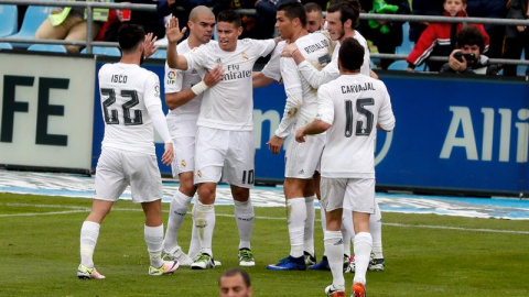 Los jugadores del Real Madrid se dieron un festín de goles en Coliseum. /EFE Los jugadores del Real Madrid se dieron un festín de goles en Coliseum. /EFE