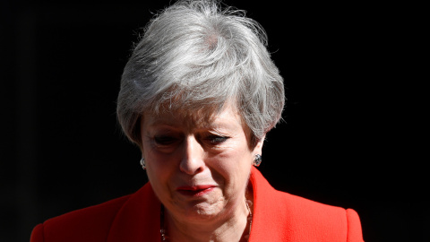Theresa May, durante la rueda de prensa en la que ha anunciado su dimisión. - REUTERS Theresa May, durante la rueda de prensa en la que ha anunciado su dimisión. - REUTERS