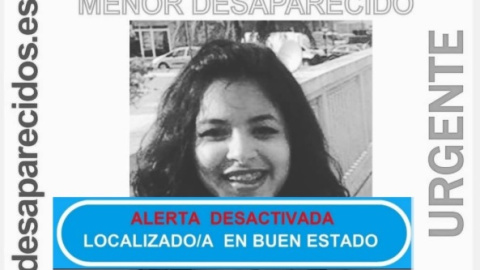 La menor ha sido encontrada cerca de su casa. Alerta desaparecidos La menor ha sido encontrada cerca de su casa. Alerta desaparecidos