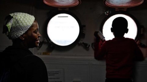 Migrantes en el interior del Aquarius. - AFP Migrantes en el interior del Aquarius. - AFP