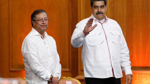 El presidente de Venezuela, Nicolás Maduro, y el de Colombia, Gustavo Petro, en un encuentro bilateral celebrado en noviembre de 2022. El presidente de Venezuela, Nicolás Maduro, y el de Colombia, Gustavo Petro, en un encuentro bilateral celebrado en noviembre de 2022.