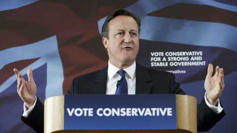 El primer ministro británico, David Cameron, en un mitin. - REUTERS El primer ministro británico, David Cameron, en un mitin. - REUTERS