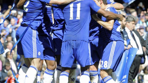 Los jugadores del Chelsea celebran el título liguero. - EFE Los jugadores del Chelsea celebran el título liguero. - EFE