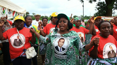 Seguidores de Obiang en Malabo. - AFP