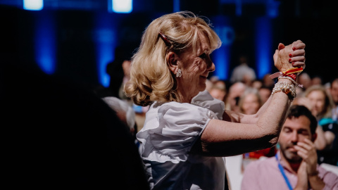 La expresidenta de la Comunidad de Madrid Esperanza Aguirre, durante el Congreso del Partido Popular de Madrid, a 21 de mayo de 2022. La expresidenta de la Comunidad de Madrid Esperanza Aguirre, durante el Congreso del Partido Popular de Madrid, a 21 de mayo de 2022.