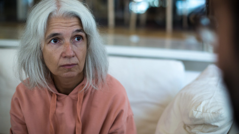 La escritora Belén Gopegui durante la entrevista.- JAIRO VARGAS