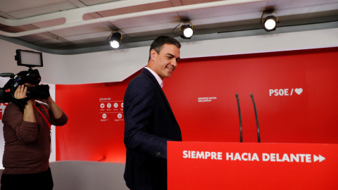 El presidente del Gobierno en funciones, Pedro Sánchez, valora los resultados electorales del 26-M en la sede del PSOE en Madrid. REUTERS/Susana Vera El presidente del Gobierno en funciones, Pedro Sánchez, valora los resultados electorales del 26-M en la sede del PSOE en Madrid. REUTERS/Susana Vera