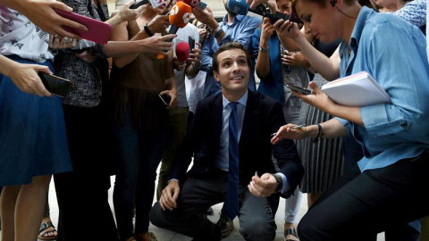 El vicesecretario de Comunicación del PP y precandidato a presidir al partido, Pablo Casado. - EFE El vicesecretario de Comunicación del PP y precandidato a presidir al partido, Pablo Casado. - EFE