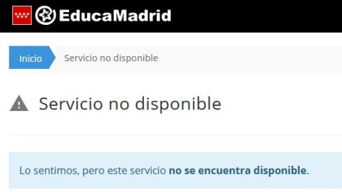 Pantallazo de EducaMadrid.