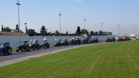 Marxa de tractors de la plana de LLeida en defensa del referèndum convocat per l'1 d'octubre