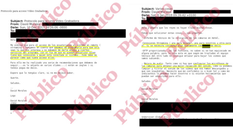 Mails de David Morales a sus "mosqueteros" instruyéndoles para que oculten a los ecuatorianos que "X" recibe también el streaming del espionaje a Assange. Mails de David Morales a sus "mosqueteros" instruyéndoles para que oculten a los ecuatorianos que "X" recibe también el streaming del espionaje a Assange.