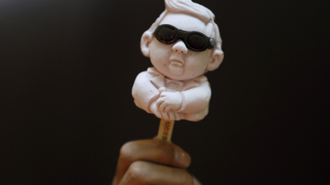 Nuevo helado de frambuesa con leche con la forma de Sanpang en Shanghai, China. REUTERS/Aly Song