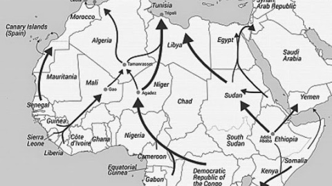 Rutas migratorias hacia Europa.
