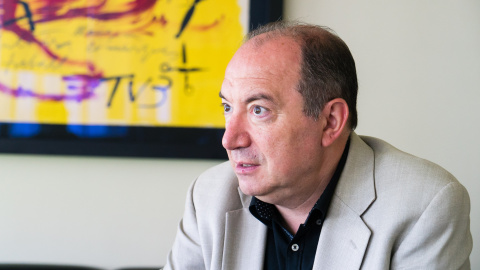 El director de Televisió de Catalunya, Vicent Sanchis, durant l'entrevista amb 'Públic'. / Joel Kashila. El director de Televisió de Catalunya, Vicent Sanchis, durant l'entrevista amb 'Públic'. / Joel Kashila.