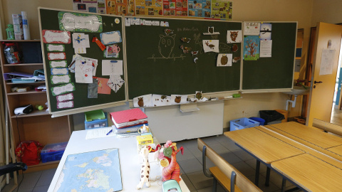 Aulas vacías en Bruselas.- REUTERS