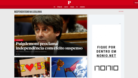 Portada de 'Publico' (Portugal)