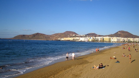 Playa de Las Canteras, en Las Palmas de Gran Canaria Playa de Las Canteras, en Las Palmas de Gran Canaria