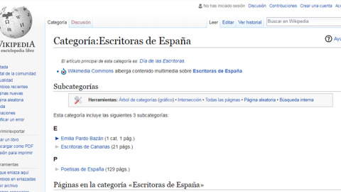 Escritoras de España en Wikipedia. /Wikipedia Escritoras de España en Wikipedia. /Wikipedia