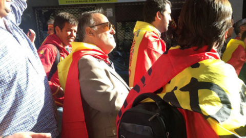 Javier Tebas, en la manifestació unionista de Barcelona Javier Tebas, en la manifestació unionista de Barcelona