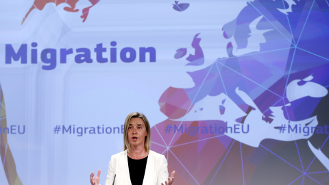 La representante europea para la Política Exterior, Federica Mogherini, en la presentación de la nueva estrategia integral de la Unión Europea (UE) sobre inmigración. REUTERS/Francois Lenoir La representante europea para la Política Exterior, Federica Mogherini, en la presentación de la nueva estrategia integral de la Unión Europea (UE) sobre inmigración. REUTERS/Francois Lenoir