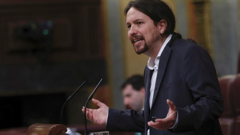 El líder de Podemos Pablo Iglesias, durante su intervención en el Congreso de los Diputados.-EFE/Fernando Alvarado El líder de Podemos Pablo Iglesias, durante su intervención en el Congreso de los Diputados.-EFE/Fernando Alvarado