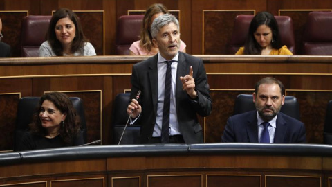 20/06/2018.- El ministro del Interior, Fernando Grande-Marlaska, durante una intervención en el Gobierno. EFE/Javier Lizón 20/06/2018.- El ministro del Interior, Fernando Grande-Marlaska, durante una intervención en el Gobierno. EFE/Javier Lizón
