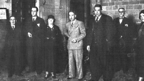 Natividad Yarza, alcaldesa de Bellprat (Barcelona) es recibida en la Generalitat por el president Companys