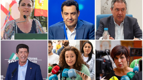 08/06/2022 Collage de los candidatos a la Junta de Andalucía. 08/06/2022 Collage de los candidatos a la Junta de Andalucía.