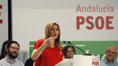 La líder socialista andaluza Susana Díaz, en un mitin en Almería este fin de semana.EFE/Carlos Barba La líder socialista andaluza Susana Díaz, en un mitin en Almería este fin de semana.EFE/Carlos Barba