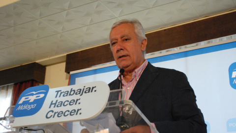 Javier Arenas durante el mitin en el que ha participado en Málaga. Javier Arenas durante el mitin en el que ha participado en Málaga.