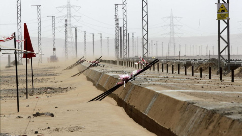 Vista de las obras del proyecto del tren AVE, en las proximidad que unirá La Meca con la ciudad de Medina. EFE Vista de las obras del proyecto del tren AVE, en las proximidad que unirá La Meca con la ciudad de Medina. EFE
