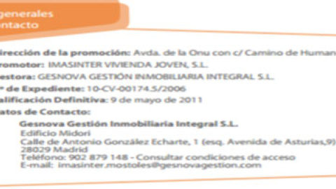 Captura de pantalla de una de las promociones de vivienda joven gestionadas por Gesnova, que Corruptil ha puesto a disposición de la Udyco. Captura de pantalla de una de las promociones de vivienda joven gestionadas por Gesnova, que Corruptil ha puesto a disposición de la Udyco.