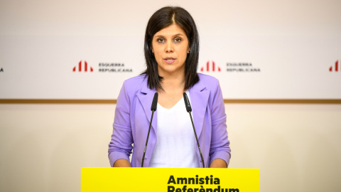 20/06/2022 - La portaveu d'ERC, Marta Vilalta, en la roda de premsa d'aquest dilluns. 20/06/2022 - La portaveu d'ERC, Marta Vilalta, en la roda de premsa d'aquest dilluns.