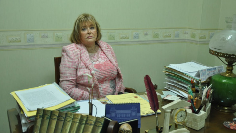 La jueza Servini, en el despacho en el que nos recibe para la entrevista.