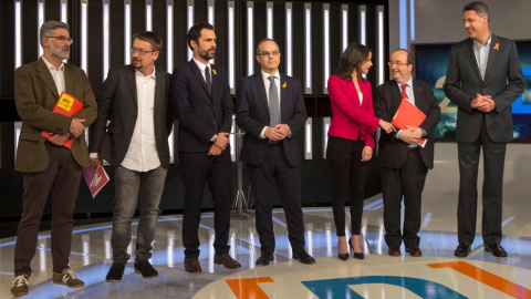 Los candidatos antes del debate electoral. Quique García/EFE Los candidatos antes del debate electoral. Quique García/EFE