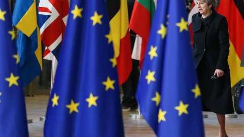 La primera ministra británica, Theresa May, a su llegada al Consejo Europeo en Bruselas. - EFE La primera ministra británica, Theresa May, a su llegada al Consejo Europeo en Bruselas. - EFE