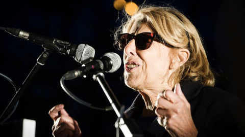 La candidata a la alcaldía de Madrid por Ahora Madrid, Manuela Carmena, durante el mitin de cierre de campaña para las elecciones municipales celebrado en Madrid.- EFE La candidata a la alcaldía de Madrid por Ahora Madrid, Manuela Carmena, durante el mitin de cierre de campaña para las elecciones municipales celebrado en Madrid.- EFE
