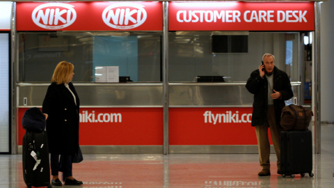 Un mostrador de la aerolínea austriaca Niki en el aeropuerto de Palma de Mallorca. REUTERS/Clara Margais Un mostrador de la aerolínea austriaca Niki en el aeropuerto de Palma de Mallorca. REUTERS/Clara Margais