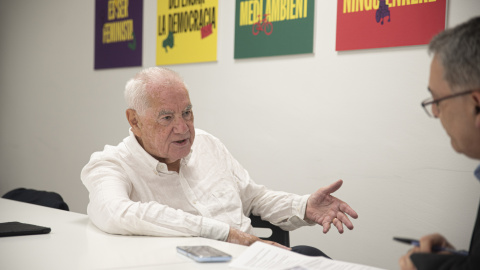 Maragall durant un moment de l'entrevista. Maragall durant un moment de l'entrevista.