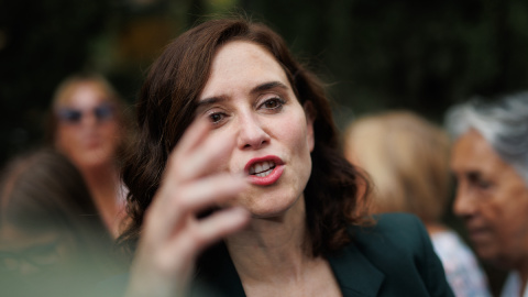 Isabel Díaz Ayuso interviene durante un encuentro con afiliados, a 25 de mayo de 2023, en Madrid. Isabel Díaz Ayuso interviene durante un encuentro con afiliados, a 25 de mayo de 2023, en Madrid.