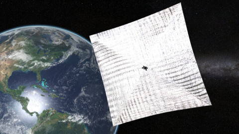 Ilustración de la vela solar LightSail en órbita de la Tierra. /THE PLANETARY SOCIETY Ilustración de la vela solar LightSail en órbita de la Tierra. /THE PLANETARY SOCIETY