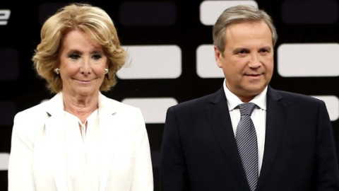 Aguirre y Carmona, en el debate de Telemadrid. Imagen: EFE Aguirre y Carmona, en el debate de Telemadrid. Imagen: EFE