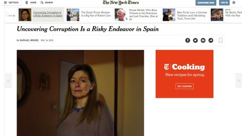 Crónica del medio estadounidense 'The New York Times' en la que se hace eco del desamparo que sufren los denunciantes de corrupción en España. Crónica del medio estadounidense 'The New York Times' en la que se hace eco del desamparo que sufren los denunciantes de corrupción en España.