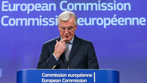 El negociador jefe de la Unión Europea (UE) para el 'brexit', Michel Barnier, ofrece una rueda de prensa en Bruselas. | STEPHANIE LECOCQ (EFE) El negociador jefe de la Unión Europea (UE) para el 'brexit', Michel Barnier, ofrece una rueda de prensa en Bruselas. | STEPHANIE LECOCQ (EFE)