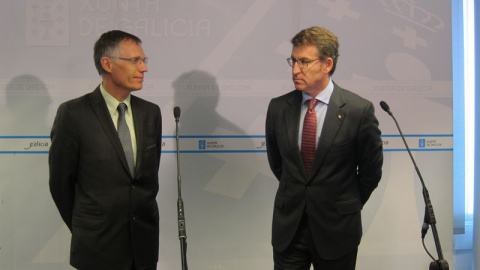 El conselleiro de Economía, Empleo e Industria, Francisco Conde, y el presidente de la Xunta, Alberto Núñez Feijóo.- EUROPA PRESS