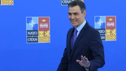 El presidente del Gobierno, Pedro Sánchez, a su llegada a la segunda jornada de la cumbre de la OTAN que se celebra este jueves en el recinto de Ifema, en Madrid. El presidente del Gobierno, Pedro Sánchez, a su llegada a la segunda jornada de la cumbre de la OTAN que se celebra este jueves en el recinto de Ifema, en Madrid.