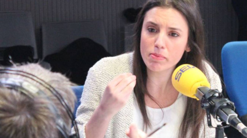 La portavoz de Unidas Podemos en el Congreso, Irene Montero, durante su entrevista en la SER. La portavoz de Unidas Podemos en el Congreso, Irene Montero, durante su entrevista en la SER.