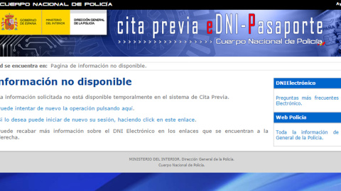 Página del Ministerio del Interior para pedir cita previa para renovar el DNI Página del Ministerio del Interior para pedir cita previa para renovar el DNI
