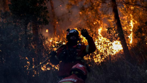 21/07/2019.- Bomberos tratan de extinguir el incendio cercano a Macao. EFE/EPA/PAULO NOVAIS 21/07/2019.- Bomberos tratan de extinguir el incendio cercano a Macao. EFE/EPA/PAULO NOVAIS