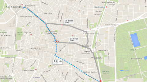 Dos kilómetros y medio separarán las dos concentraciones de signo contrario. GOOGLE MAPS. Dos kilómetros y medio separarán las dos concentraciones de signo contrario. GOOGLE MAPS.